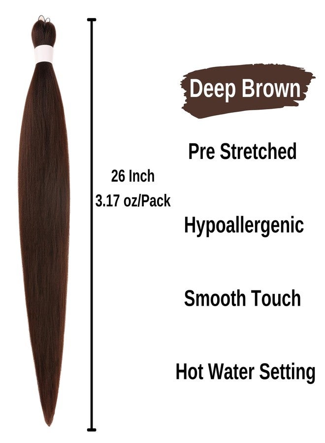 Leticia Dark Brown Braiding Hair Pre Stretched Color 4 Boho Hair for Braiding ez Braid Non Toxic Synthetic Crochet Boho Braids Deep Wave Curls Knotless Twist - Image 3